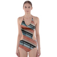 Architecture Building Glass Pattern Cut-out One Piece Swimsuit by Amaryn4rt
