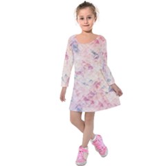 Pastel Diamond Kids  Long Sleeve Velvet Dress by Brittlevirginclothing