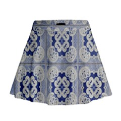 Ceramic Portugal Tiles Wall Mini Flare Skirt by Amaryn4rt
