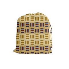 Textile Texture Fabric Material Drawstring Pouches (large)  by Amaryn4rt