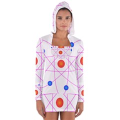 Atom Model Vector Clipart Women s Long Sleeve Hooded T-shirt by Nexatart