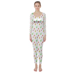 Fruit Pattern Vector Background Long Sleeve Catsuit by Nexatart