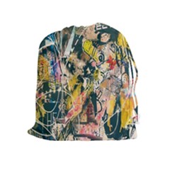 Art Graffiti Abstract Lines Drawstring Pouches (extra Large) by Nexatart