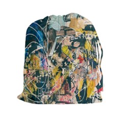 Art Graffiti Abstract Lines Drawstring Pouches (xxl) by Nexatart