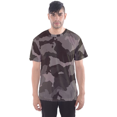 Background For Scrapbooking Or Other Camouflage Patterns Beige And Brown Men s Sport Mesh Tee by Nexatart