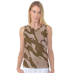 Background For Scrapbooking Or Other Beige And Brown Camouflage Patterns Women s Basketball Tank Top by Nexatart