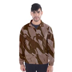 Background For Scrapbooking Or Other Beige And Brown Camouflage Patterns Wind Breaker (men) by Nexatart