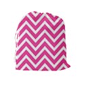 Chevrons Stripes Pink Background Drawstring Pouches (Extra Large) View2