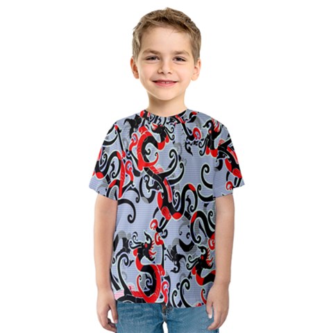 Dragon Pattern Kids  Sport Mesh Tee by Nexatart