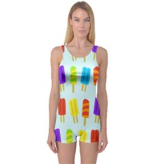 Food Pattern One Piece Boyleg Swimsuit by Nexatart