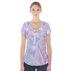 Pastel Roses Short Sleeve Front Detail Top by Brittlevirginclothing