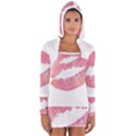 Pink lips Women s Long Sleeve Hooded T-shirt View1