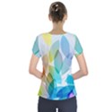 Rainbow feather Short Sleeve Front Detail Top View2