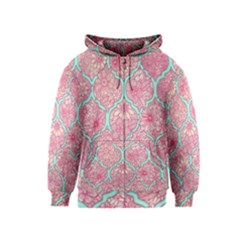 Moroccan Flower Mosaic Kids  Zipper Hoodie by Brittlevirginclothing