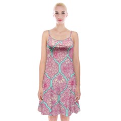 Moroccan Flower Mosaic Spaghetti Strap Velvet Dress by Brittlevirginclothing