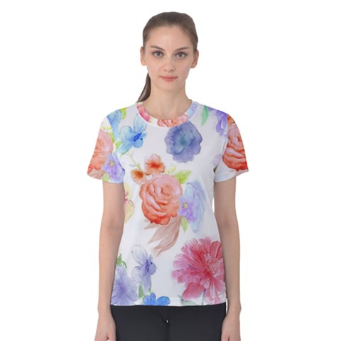 Watercolor Colorful Roses Women s Cotton Tee by Brittlevirginclothing