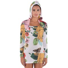 Vintage Flower Women s Long Sleeve Hooded T-shirt by Brittlevirginclothing