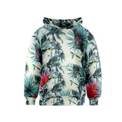 Grey Flowers Kids  Pullover Hoodie by Brittlevirginclothing