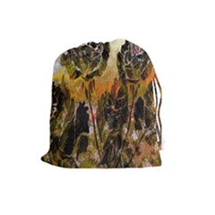 Abstract Digital Art Drawstring Pouches (large)  by Nexatart