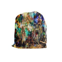 Abstract Digital Art Drawstring Pouches (large)  by Nexatart