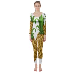 Pineapples Tropical Fruits Foods Long Sleeve Catsuit by Nexatart