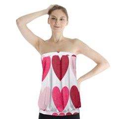 Valentine S Day Hearts Strapless Top by Nexatart