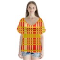 Check Pattern Flutter Sleeve Top View1