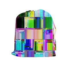 Glitch Art Abstract Drawstring Pouches (extra Large) by Nexatart