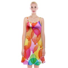 Rainbow Balloon Spaghetti Strap Velvet Dress by Brittlevirginclothing
