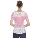 Cute pink heart Short Sleeve Front Detail Top View2