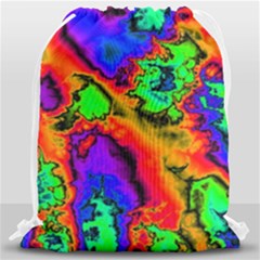 Hot Fractal Statement Drawstring Bag (large) by Fractalworld