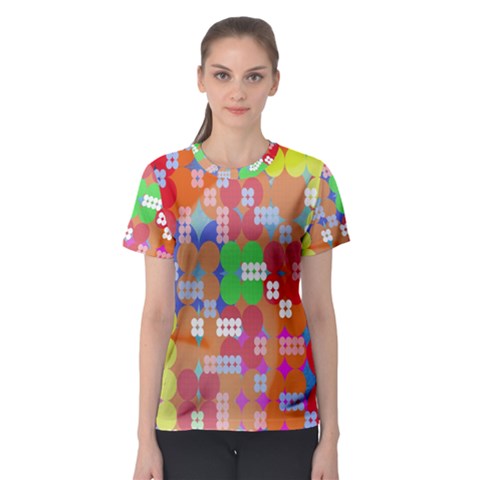Abstract Polka Dot Pattern Women s Sport Mesh Tee by Nexatart