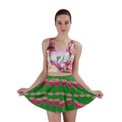 Wine Red Champagne Glass Red Wine Mini Skirt by Nexatart