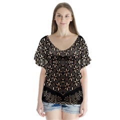 Art Background Fabric Flutter Sleeve Top by Nexatart