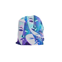 Abstract Mask Artwork Digital Art Drawstring Pouches (small)  by Nexatart