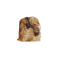 Brown Beige Abstract Painting Drawstring Pouches (xs)  by Nexatart