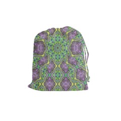 Modern Ornate Geometric Pattern Drawstring Pouches (medium)  by dflcprints