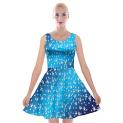 Christmas Star Light Advent Velvet Skater Dress by Nexatart