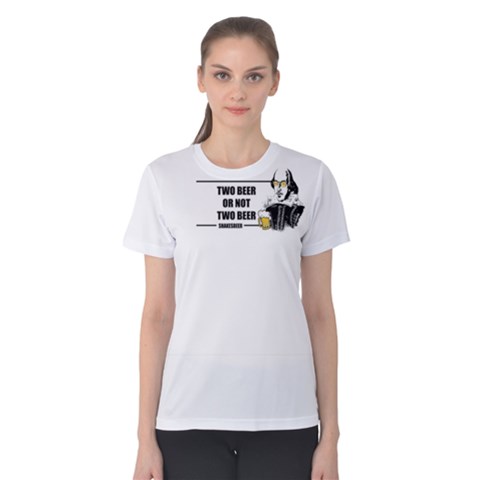 White Two Beer Or Not Two Beer  Women s Cotton Tee by FunnySaying