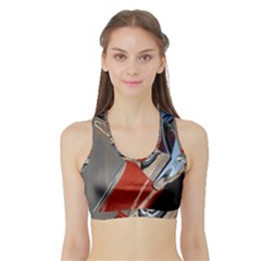 Classic Car Design Vintage Restored Sports Bra With Border by Nexatart