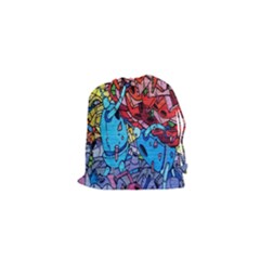 Colorful Graffiti Art Drawstring Pouches (xs)  by Nexatart