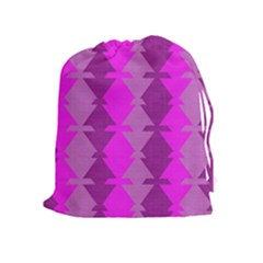 Fabric Textile Design Purple Pink Drawstring Pouches (extra Large) by Nexatart