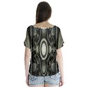 Fractal Beige Blue Abstract Flutter Sleeve Top View2