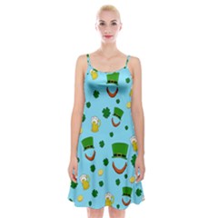 St  Patrick s Day Pattern Spaghetti Strap Velvet Dress by Valentinaart