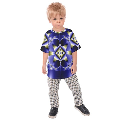 Fractal Fantasy Blue Beauty Kids  Raglan Tee by Nexatart