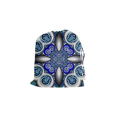 Fractal Cathedral Pattern Mosaic Drawstring Pouches (small)  by Nexatart