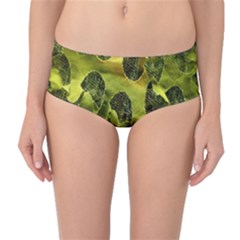 Olive Seamless Camouflage Pattern Mid-waist Bikini Bottoms by Nexatart
