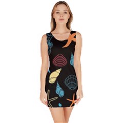 Seahorse Starfish Seashell Shell Sleeveless Bodycon Dress by Nexatart