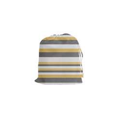 Textile Design Knit Tan White Drawstring Pouches (xs)  by Nexatart