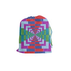 Texture Fabric Textile Jute Maze Drawstring Pouches (medium)  by Nexatart